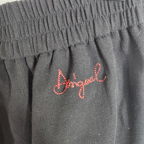 Desigual Womens M Slim Fit Jogger‎ Trousers Pia Logo Embroidered Black Pull On - Picture 11 of 11